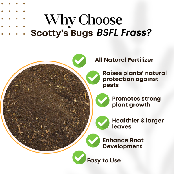 bsfl insect frass organic fertilizer – all natural soil booster for gardens & plants
